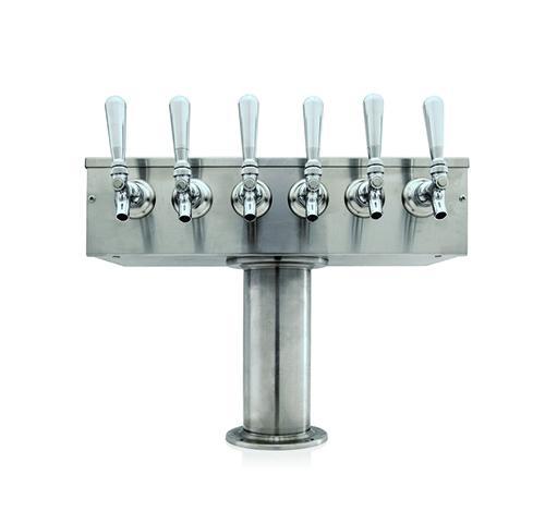 6 TAP BRUSHED SS[4"D]T-TOWER GLYCOL COOLED