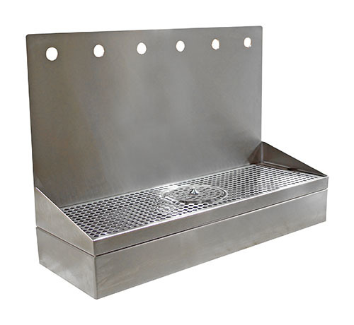6H(4"OC)24" BRUSHED SS WALL MT SPRAY DRIP TRAY-17"H