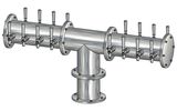 12 TAP BRUSHED SS 6" Dia.(6+6)DBL SERV. EAGLE "T" TOWER GC