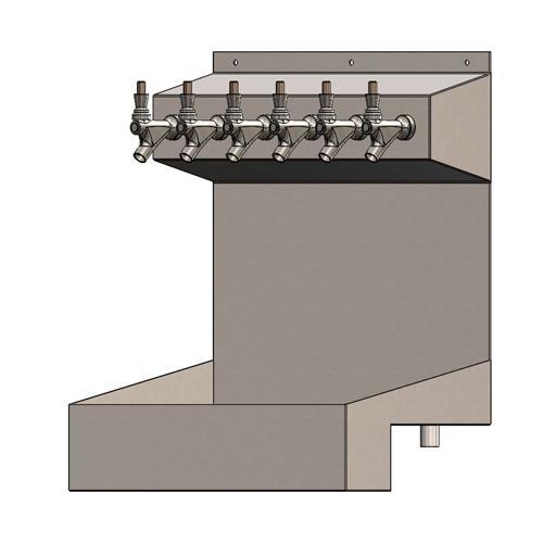 6 TAP BRUSHED SS 18" WALL MT. KRONOS AIR COOLED