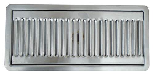 RECESSED 12" x 5" BRUSHED SS DRIP TRAY WITH DRAIN
