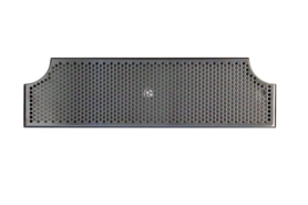 28" x 8"-2 x 6" DIA CUT-OUTS BRUSHED SS DRIP TRAY WITH DRAIN