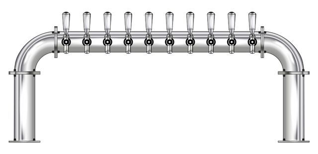 10 TAP 3" DIA. POLISHED SS BRIDGE TOWER GLYCOL COOLED