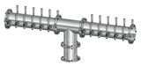 24T BRUSHED SS 6" Dia.(12+12)DBL SERV. EAGLE "T" TOWER CLD