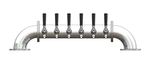 6 TAP 3" DIA. POLISHED SS LOW BRIDGE TOWER GLYCOL COOLED