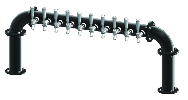 10 TAP(3"OC) MATTE BLACK BRIDGE TOWER GLYCOL COOLED