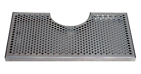 18" x 9" (6-1/4"c/o) BRUSHED SS DRIP TRAY WITH DRAIN