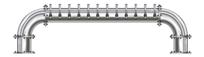 12 TAP POLISHED SS 6" Dia. GOLDEN GATE "U" TOWER CLD