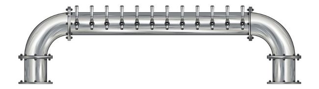 12 TAP BRUSHED SS 6" Dia. GOLDEN GATE "U" TOWER CLD