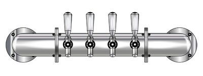 4 TAP POLISHED SS RAIL WM TOWER GLYCOL COOLED