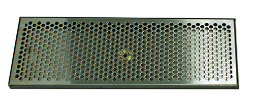 20" x 7" BRUSHED SS DRIP TRAY WITH DRAIN