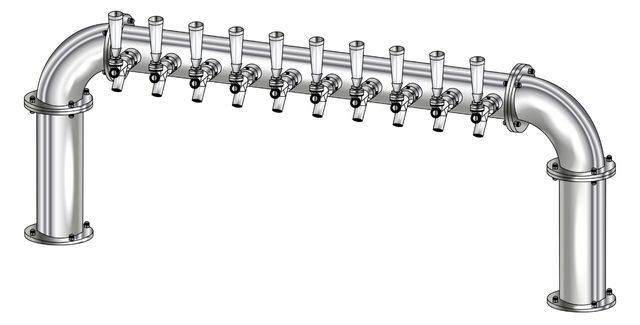10 TAP 3" DIA. POLISHED SS BRIDGE TOWER AIR COOLED