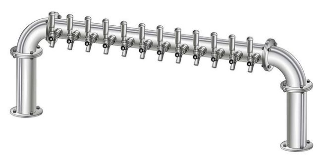 12 TAP 3" DIA. POLISHED SS BRIDGE TOWER GLYCOL COOLED