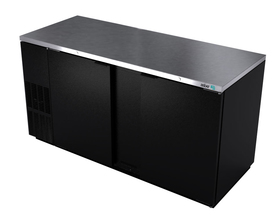 ASBER 68" 2-DOOR BLACK BACK BAR