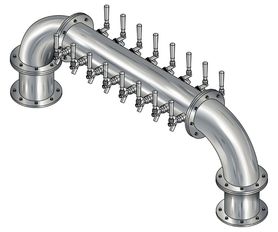 16 TAP BRUSHED SS 6" Dia(8+8) DBL SERV GOLDEN GATE TOWER CLD