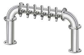 6 TAP 3" DIA. POLISHED SS BRIDGE TOWER GLYCOL COOLED
