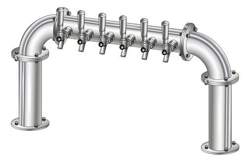 6 TAP 3" DIA. POLISHED SS BRIDGE TOWER GLYCOL COOLED