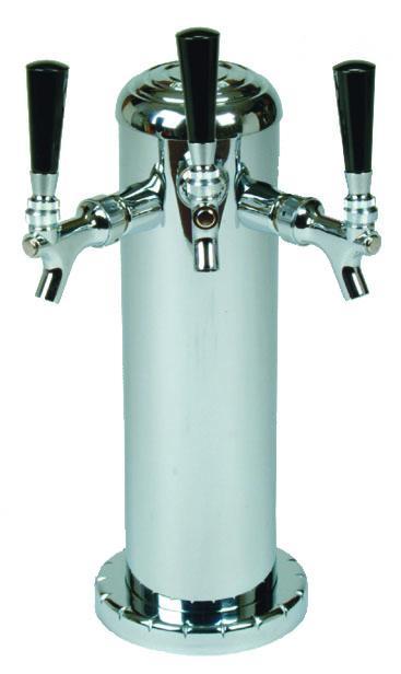3 TAP POLISHED SS 4" DIA. COLUMN TOWER AIR COOLED