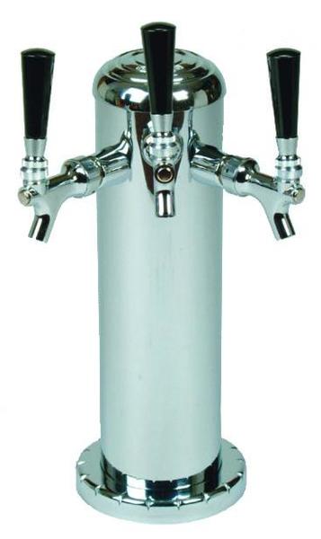 3 TAP BRUSHED SS 4" DIA. COLUMN TOWER AIR COOLED