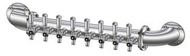 8 TAP POLISHED SS RAIL WALL MT TOWER AIR