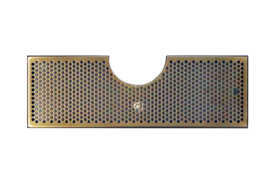 24" x 8" (6"c/o) ALL PVD BRASS DRIP TRAY WITH DRAIN