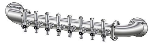 8 TAP POLISHED SS RAIL WALL MT TOWER CLD