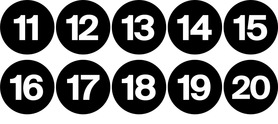 2" Dia. LAMINATED LINE NUMBER TAG (11-20)