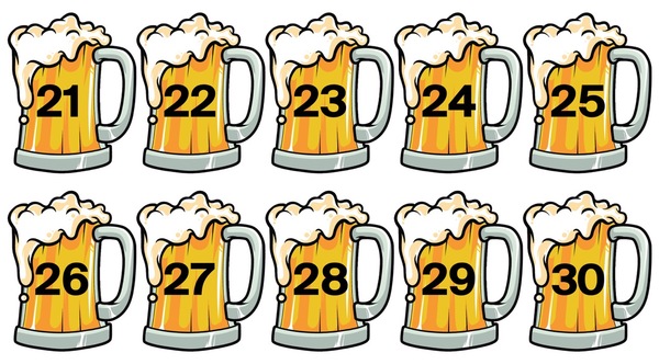 BEER MUG LAMINATED LINE # TAG (21-30)