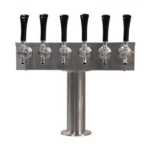 6 TAP BRUSHED SS[3"D]T-TOWER GLYCOL COOLED